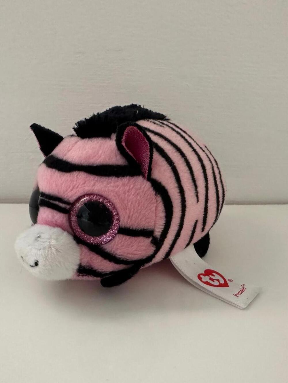 Ty Stackables Teeny Tys “Pennie” the Pink Zebra - No Hang Tag (4 inch)